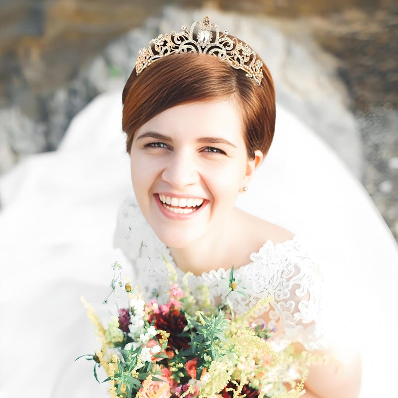 AXX Princess Crown for Women, Crystal Queen Tiaras for Girls Bridal Hair Accessories Gifts for Birthday Wedding Prom, Bridal Party, Pageant, Halloween Christmas Costume - Image 3